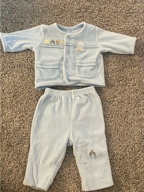 Vintage y2K Carter’s Child of Mine Baby Blue Bear Train Outfit 0-3M